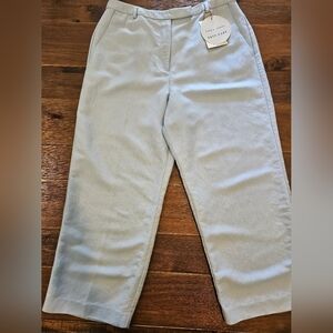 EMMA JAMES NWT WOMEN'S LINEN BLEND PASTEL BLUE WIDE LEG TROUSERS SIZE 14P